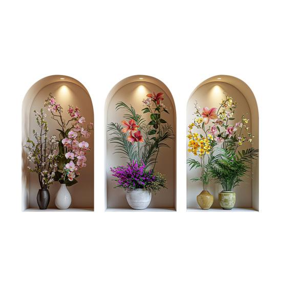 3 Pcs 3D Vase Wall Stickers Vintage Flower Wall Art Self-Adhesive Colorful Floral Blossom Wall Decals for Bedroom Living Room L
3 Pcs 3D Vase Wall Stickers Vintage Flower Wall Art Self-Adhesive Colorful Floral Blossom Wall Decals for Bedroom Living Room L