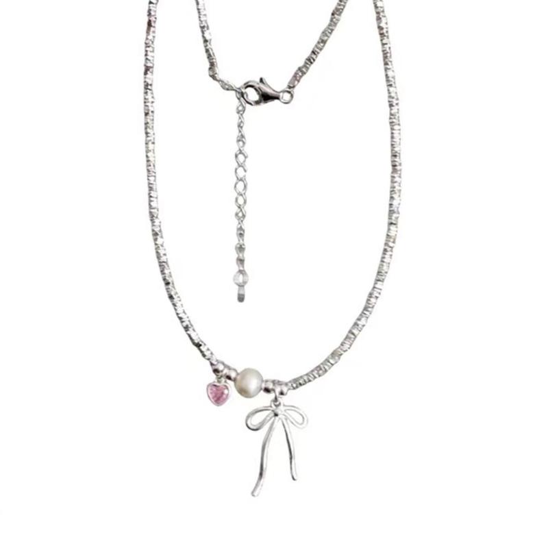 Stylish Ribbon Choker Necklace with Lovely Bowknot Tie Pendant and Gemstones Portable for Fashionable Occasions 1
Stylish Ribbon Choker Necklace with Lovely Bowknot Tie Pendant and Gemstones Portable for Fashionable Occasions 1