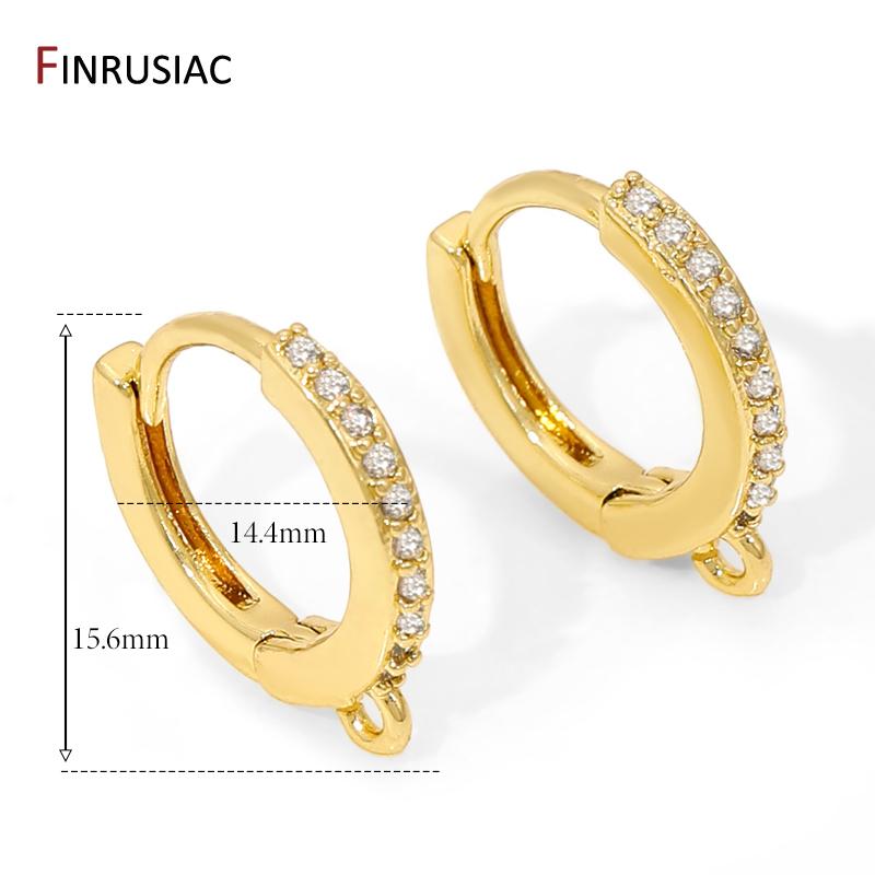 18K Gold Plated Brass Zircon Round Ear Wire Earring Fixture Shvenzy Hooks For DIY Trendy Women Earrings Making Accessories 1 pair
18K Gold Plated Brass Zircon Round Ear Wire Earring Fixture Shvenzy Hooks For DIY Trendy Women Earrings Making Accessories 1 pair