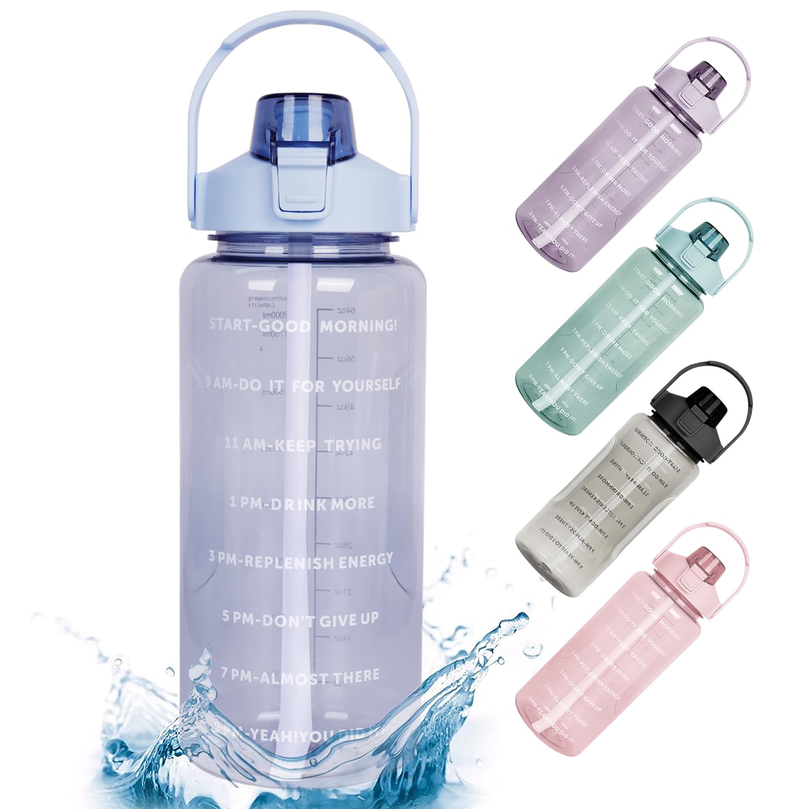 GOWTHHRT 2L Large Capacity Portable Sports Water Bottle with Straw, Scale, and Straw, BPA-Free Leakproof Plastic Water Bottle for Adults and Kids,
GOWTHHRT 2L Large Capacity Portable Sports Water Bottle with Straw, Scale, and Straw, BPA-Free Leakproof Plastic Water Bottle for Adults and Kids,