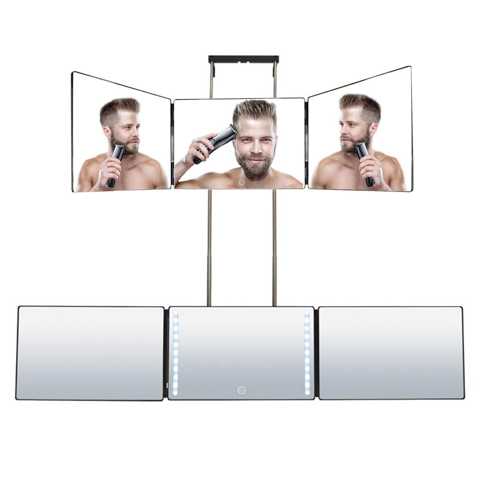 3 Way Makeup Mirror 360 Degree Cosmetic Mirror with Led Light Hair dressing Mirrors Trifold Mirror For Hair Cutting tools
3 Way Makeup Mirror 360 Degree Cosmetic Mirror with Led Light Hair dressing Mirrors Trifold Mirror For Hair Cutting tools