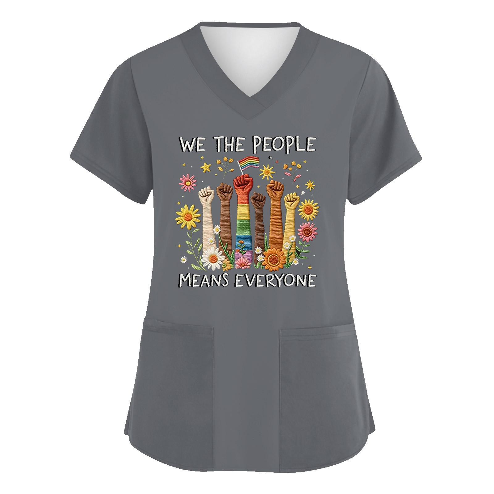 Women V Neck Short Sleeve Work Top with Pockets Floral Print Medical Uniform Shirt Durable Fabric Comfortable Fit for Healthcare Professionals XXXXXL
Women V Neck Short Sleeve Work Top with Pockets Floral Print Medical Uniform Shirt Durable Fabric Comfortable Fit for Healthcare Professionals XXXXXL