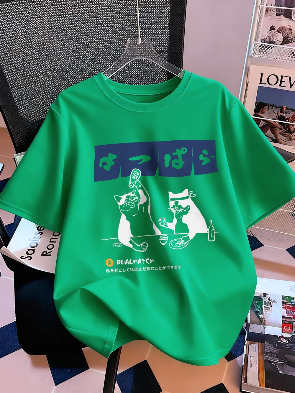 Japanese Retro Cat Printed TShirts Womens Cotton Summer Short Sleeve Tops Loose Comfortable ONeck T Shirt Casual Woman Clothes 4XL
Japanese Retro Cat Printed TShirts Womens Cotton Summer Short Sleeve Tops Loose Comfortable ONeck T Shirt Casual Woman Clothes 4XL