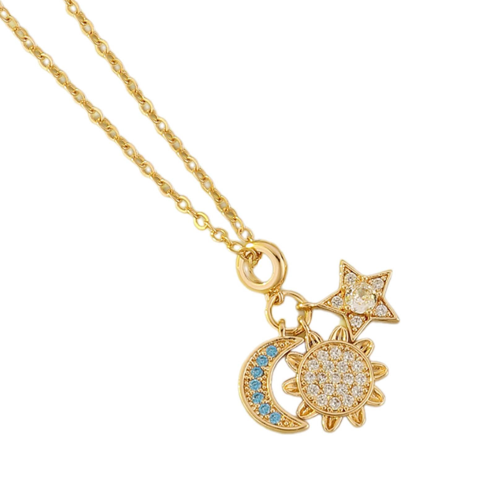 Элегантное ожерелье-подвеска «Солнце и Луны» со стразами с регулируемой цепочкой для модных женщин и девушек для повседневной носки 1
Элегантное ожерелье-подвеска «Солнце и Луны» со стразами с регулируемой цепочкой для модных женщин и девушек для повседневной носки 1