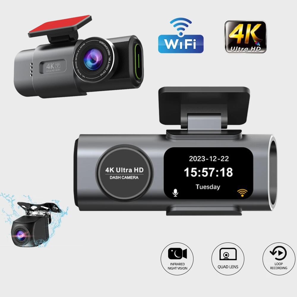 4K Wifi Dash Cam with GPS, Dual Lenses, HD Ultra-Wide Angle, Night Vision, Car-Mounted. 4K Dual Lens + WIFI
4K Wifi Dash Cam with GPS, Dual Lenses, HD Ultra-Wide Angle, Night Vision, Car-Mounted. 4K Dual Lens + WIFI
