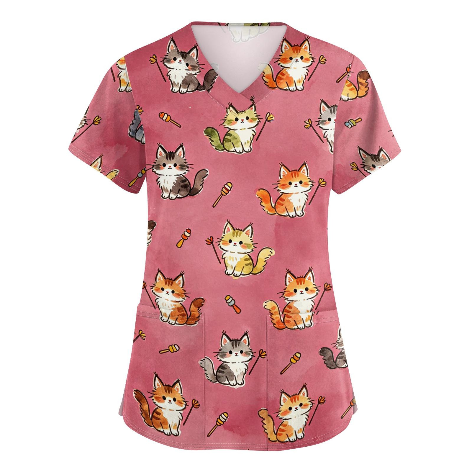 Women V Neck Short Sleeve Work Top with Pockets Animal Print Medical Scrub Shirt Comfortable Fit Durable Fabric Suitable for Healthcare Professionals XXXXL червоний
Women V Neck Short Sleeve Work Top with Pockets Animal Print Medical Scrub Shirt Comfortable Fit Durable Fabric Suitable for Healthcare Professionals XXXXL червоний