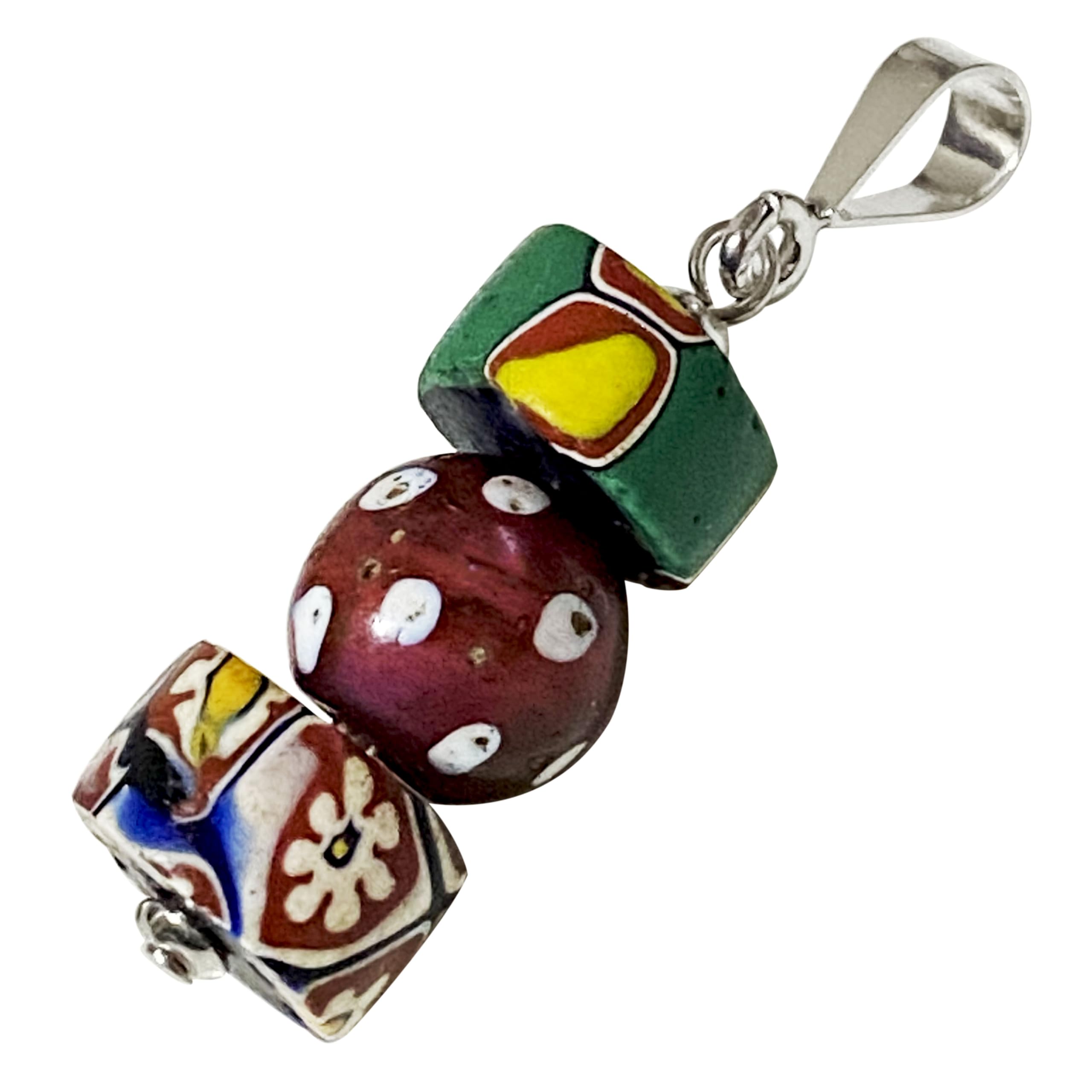 Venetian Lampwork Beads, 3 Strands, Millefiori Skunk Beads, Antique Beads, SILVER925, Pendant Top, Venetian Trade Beads, Old Beads, European Antique
Venetian Lampwork Beads, 3 Strands, Millefiori Skunk Beads, Antique Beads, SILVER925, Pendant Top, Venetian Trade Beads, Old Beads, European Antique