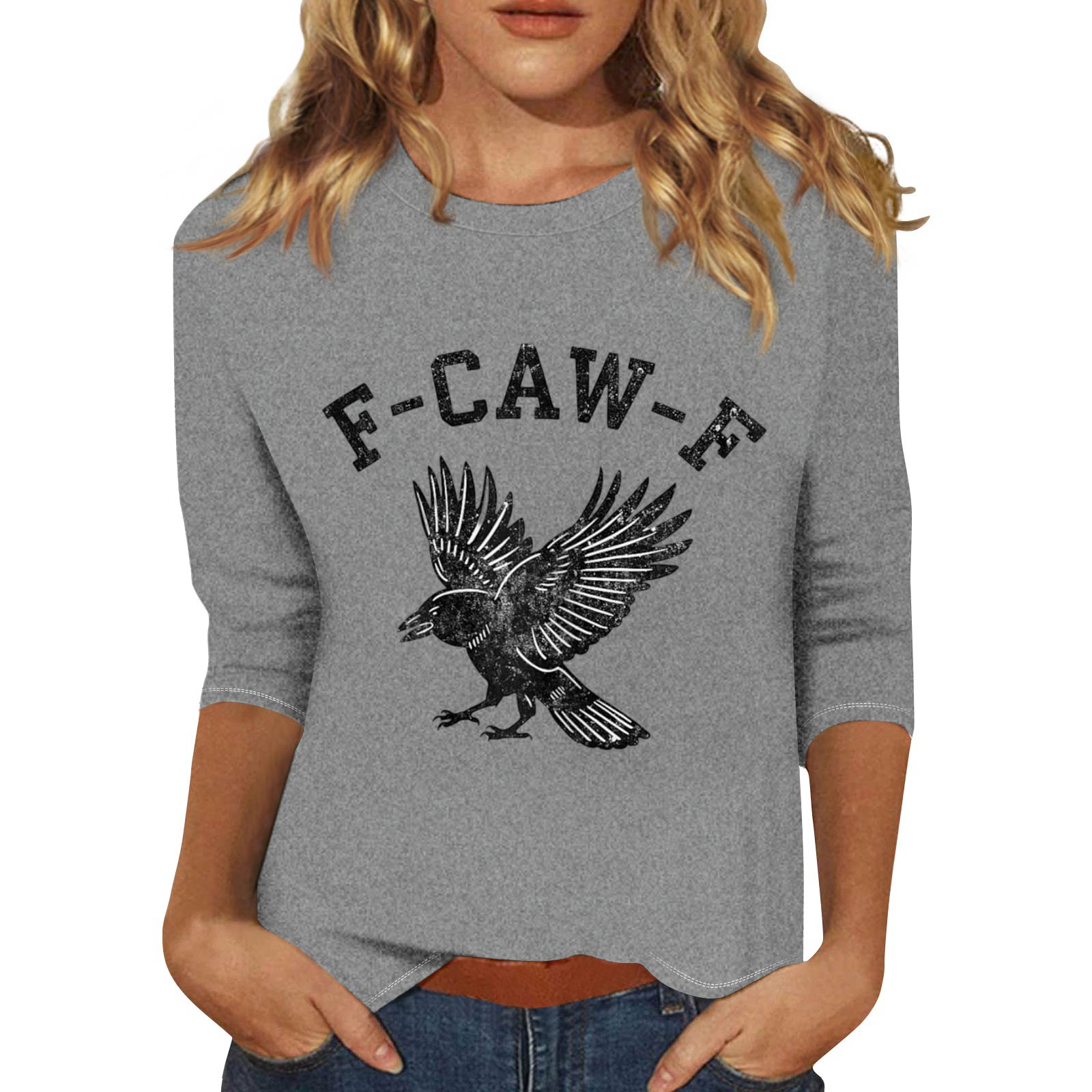 Женская модная повседневная футболка с рукавом три четверти и принтом на шее XL
Женская модная повседневная футболка с рукавом три четверти и принтом на шее XL