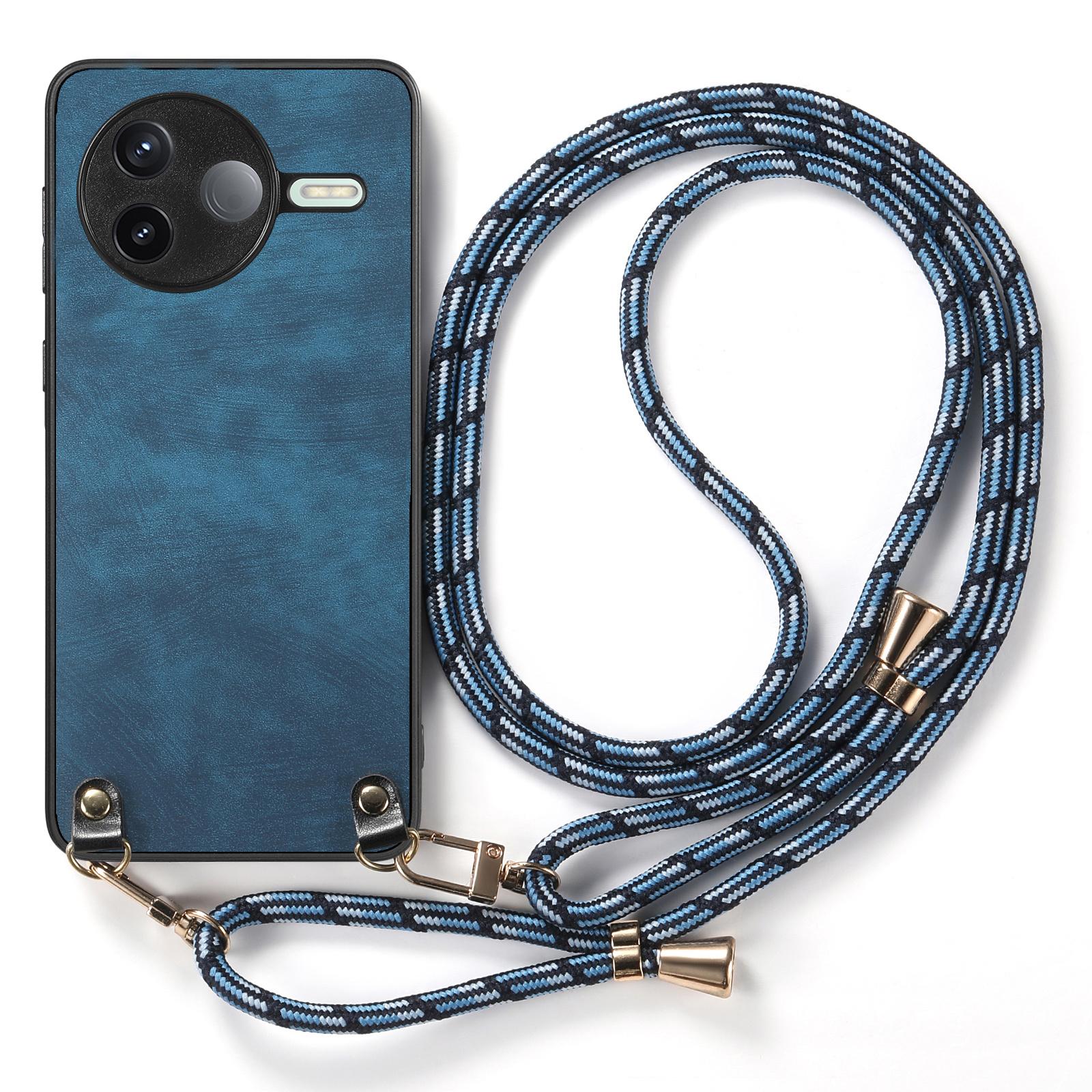 For Xiaomi Poco F7 Pro 5G/Xiaomi Redmi K80 5G Retro Leather Phone Back Cover with Adjustable Strap Blue
For Xiaomi Poco F7 Pro 5G/Xiaomi Redmi K80 5G Retro Leather Phone Back Cover with Adjustable Strap Blue