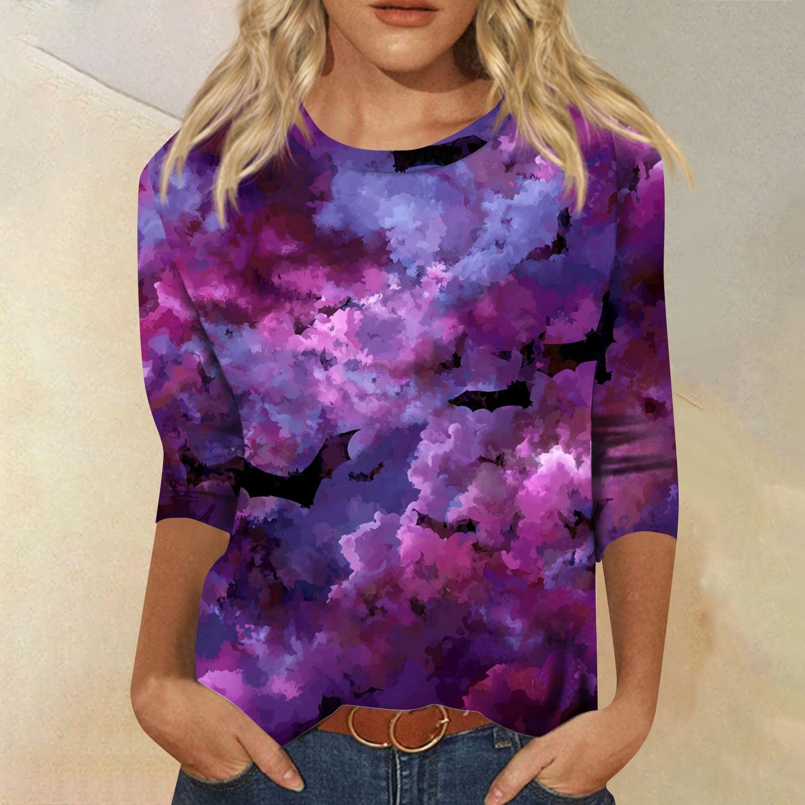 Женские топы Рубашка с рукавом три четверти V-образный вырез Свободная повседневная рубашка Футболка с принтом XXL фиолетовый
Женские топы Рубашка с рукавом три четверти V-образный вырез Свободная повседневная рубашка Футболка с принтом XXL фиолетовый