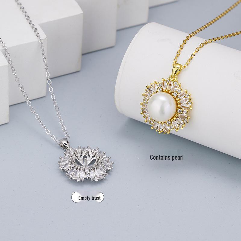 New Elegant Zircon Snowflake Freshwater Pearl Pendant Necklace Pendant only, no chain, gold
New Elegant Zircon Snowflake Freshwater Pearl Pendant Necklace Pendant only, no chain, gold