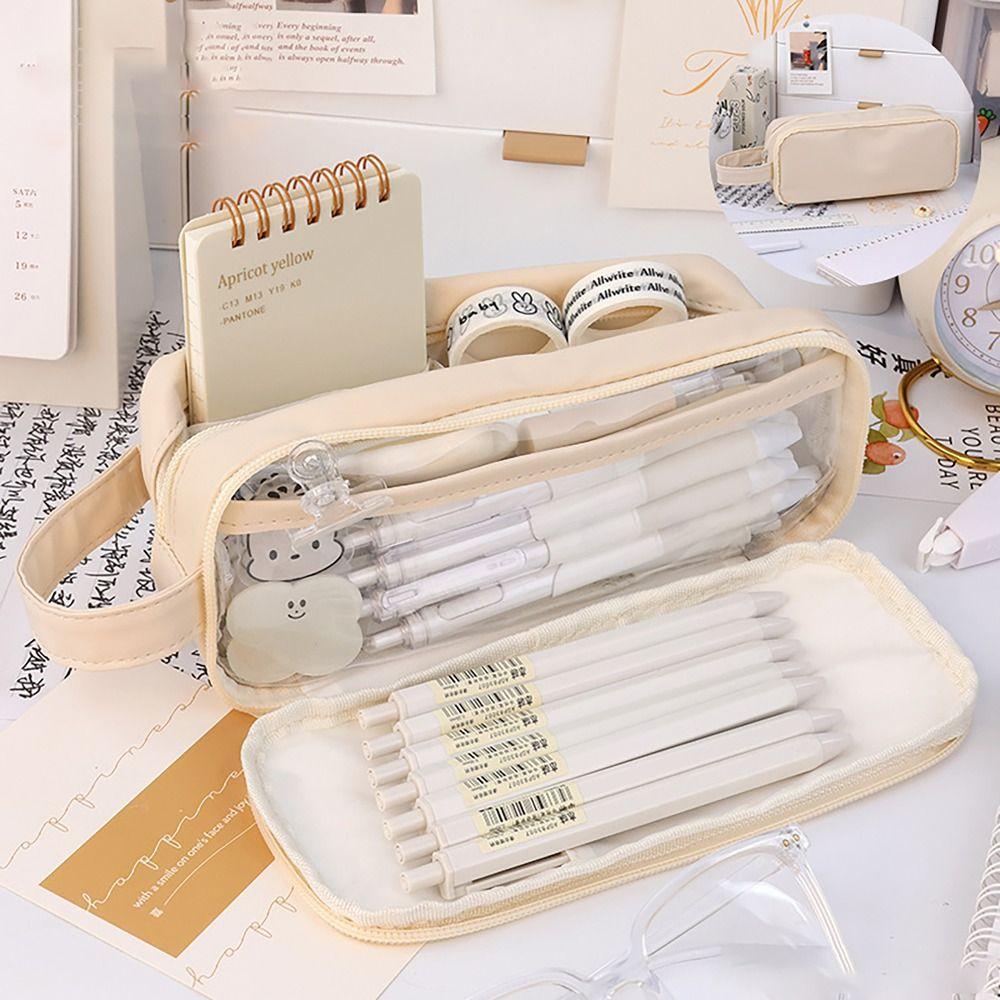 with Handle Pen Bag Multi-functional Stationery Storage Pouch Upgraded Pencil Case Student Gift білий
with Handle Pen Bag Multi-functional Stationery Storage Pouch Upgraded Pencil Case Student Gift білий