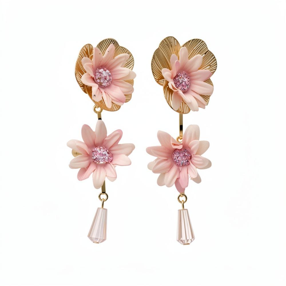 Colorful Fabric Flower Earrings Glass Crystal Drop Earrings Fresh Floral Pendant Earrings Gift рожевий
Colorful Fabric Flower Earrings Glass Crystal Drop Earrings Fresh Floral Pendant Earrings Gift рожевий