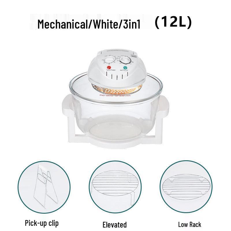110V Glass Air Fryer Convection Oven with Halogen for US, EU, UK Specs US Spec (110-120V)/White Label
110V Glass Air Fryer Convection Oven with Halogen for US, EU, UK Specs US Spec (110-120V)/White Label