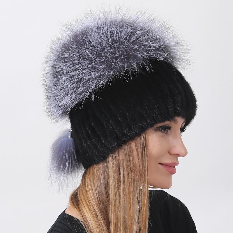 Женская русская шапка-ушанка из натурального меха норки и лисы, теплая вязаная шапка-бини с помпоном и флисовой подкладкой, элегантная зимняя Elastic head 55-60cm чёрный
Женская русская шапка-ушанка из натурального меха норки и лисы, теплая вязаная шапка-бини с помпоном и флисовой подкладкой, элегантная зимняя Elastic head 55-60cm чёрный