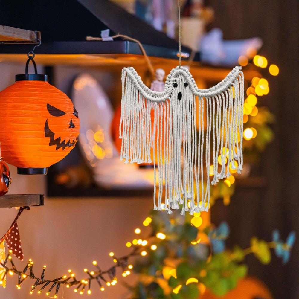 Handmade Spooky Hanging Sign with Tassels Hanging Ornament Halloween Cotton Woven Tapestry Party
Handmade Spooky Hanging Sign with Tassels Hanging Ornament Halloween Cotton Woven Tapestry Party
