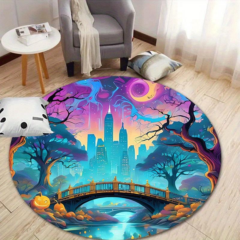 1pc Soft, Absorbent & Non-Slip Halloween Bridge Round Rug, Perfect for Entryway, Living Room, Bedroom Decor, Machine Washable Flannel Memory 80cm by 80cm
1pc Soft, Absorbent & Non-Slip Halloween Bridge Round Rug, Perfect for Entryway, Living Room, Bedroom Decor, Machine Washable Flannel Memory 80cm by 80cm