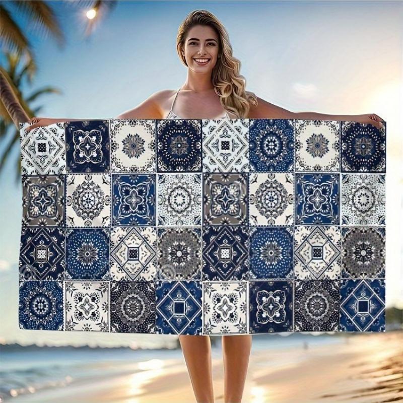 1pc Extra Large Turkish Moroccan Pattern Beach Towel - High-Quality Microfiber, Durable & Quick-Dry,Vibrant Blue White Geometric W40*H60(CM)
1pc Extra Large Turkish Moroccan Pattern Beach Towel - High-Quality Microfiber, Durable & Quick-Dry,Vibrant Blue White Geometric W40*H60(CM)