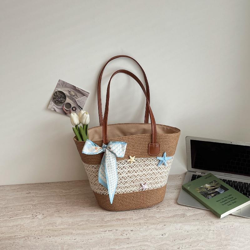 Foreign style lightweight woven handbag versatile foreign style contrasting color striped shoulder bag travel vacation wind beach commuter bag 41*14*28 хакі
Foreign style lightweight woven handbag versatile foreign style contrasting color striped shoulder bag travel vacation wind beach commuter bag 41*14*28 хакі