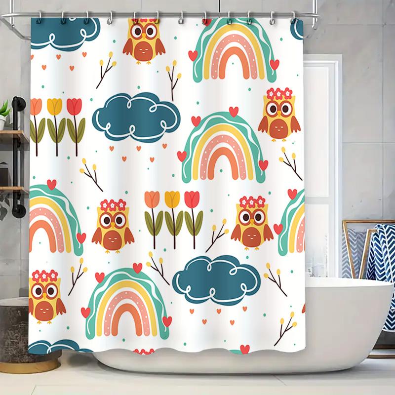 Creative Owl Pattern Shower Curtain Rainbows Clouds Bathroom Decor Waterproof Fabric Home Decoration Modern Washcloth White Size W60H190(CM)-1 Pcs
Creative Owl Pattern Shower Curtain Rainbows Clouds Bathroom Decor Waterproof Fabric Home Decoration Modern Washcloth White Size W60H190(CM)-1 Pcs