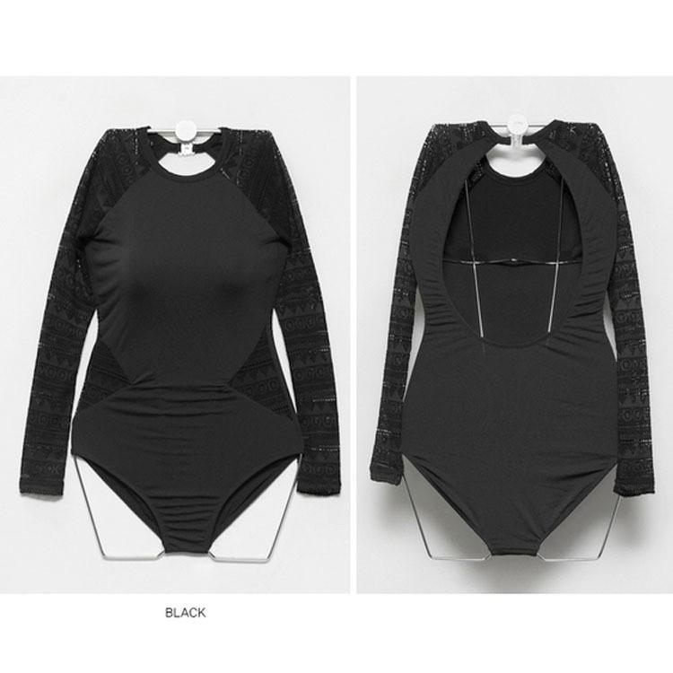 Halter triangle long-sleeved one-piece swimsuit for , Korean version of lace sunscreen hot spring sexy and thin solid color temperament swimsuit M чёрный
Halter triangle long-sleeved one-piece swimsuit for , Korean version of lace sunscreen hot spring sexy and thin solid color temperament swimsuit M чёрный