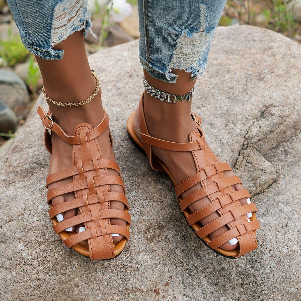 Sandals Summer New Flat Fashion Plus Size Women s Shoes 43 світло-коричневого кольору
Sandals Summer New Flat Fashion Plus Size Women s Shoes 43 світло-коричневого кольору