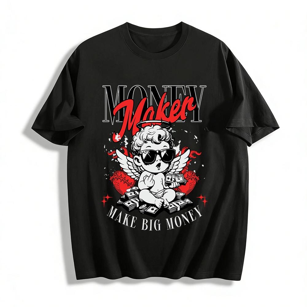Money Maker Angel Print Tee Hip Hop Dollar Heart Casual Streetwear Top Pure cotton T-shirt XXS
Money Maker Angel Print Tee Hip Hop Dollar Heart Casual Streetwear Top Pure cotton T-shirt XXS