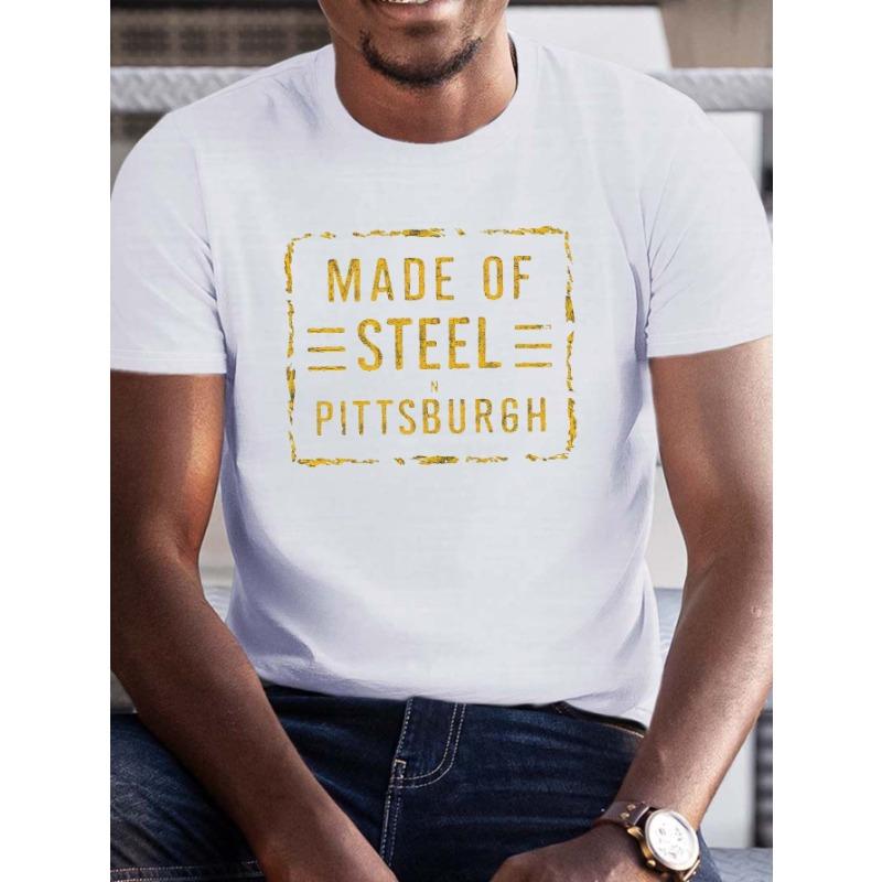 European sizes Plus Size Men s Graphic T-Shirt - MADE OF STEEL PITTSBURGH Print Casual Crew Neck Short Sleeve Summer Tee 4XL білий
European sizes Plus Size Men s Graphic T-Shirt - MADE OF STEEL PITTSBURGH Print Casual Crew Neck Short Sleeve Summer Tee 4XL білий