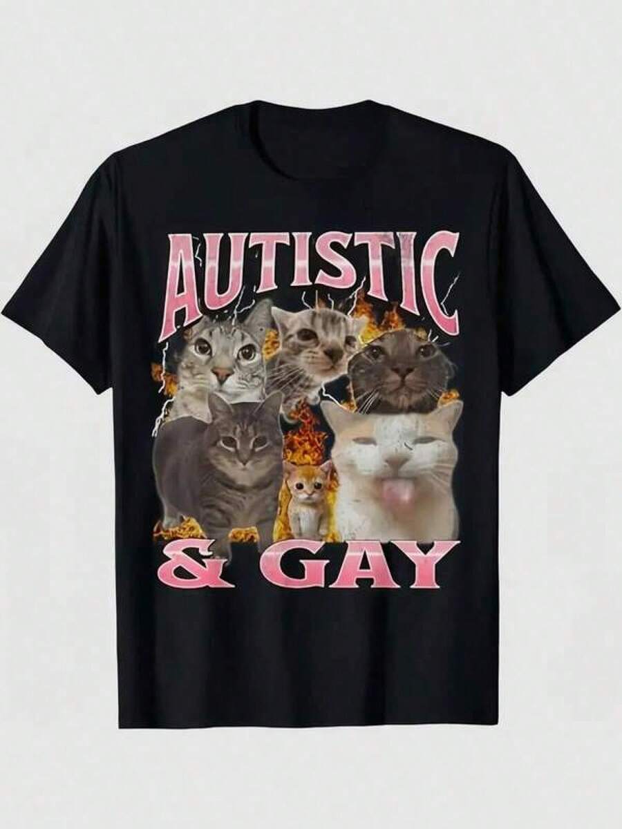 Graphic-Shirt Cotton Tees Size PlusMen s Autistic & Gay Pride Humorous Cat Meme Graphic T-Shirt 5XL різнокольоровий
Graphic-Shirt Cotton Tees Size PlusMen s Autistic & Gay Pride Humorous Cat Meme Graphic T-Shirt 5XL різнокольоровий