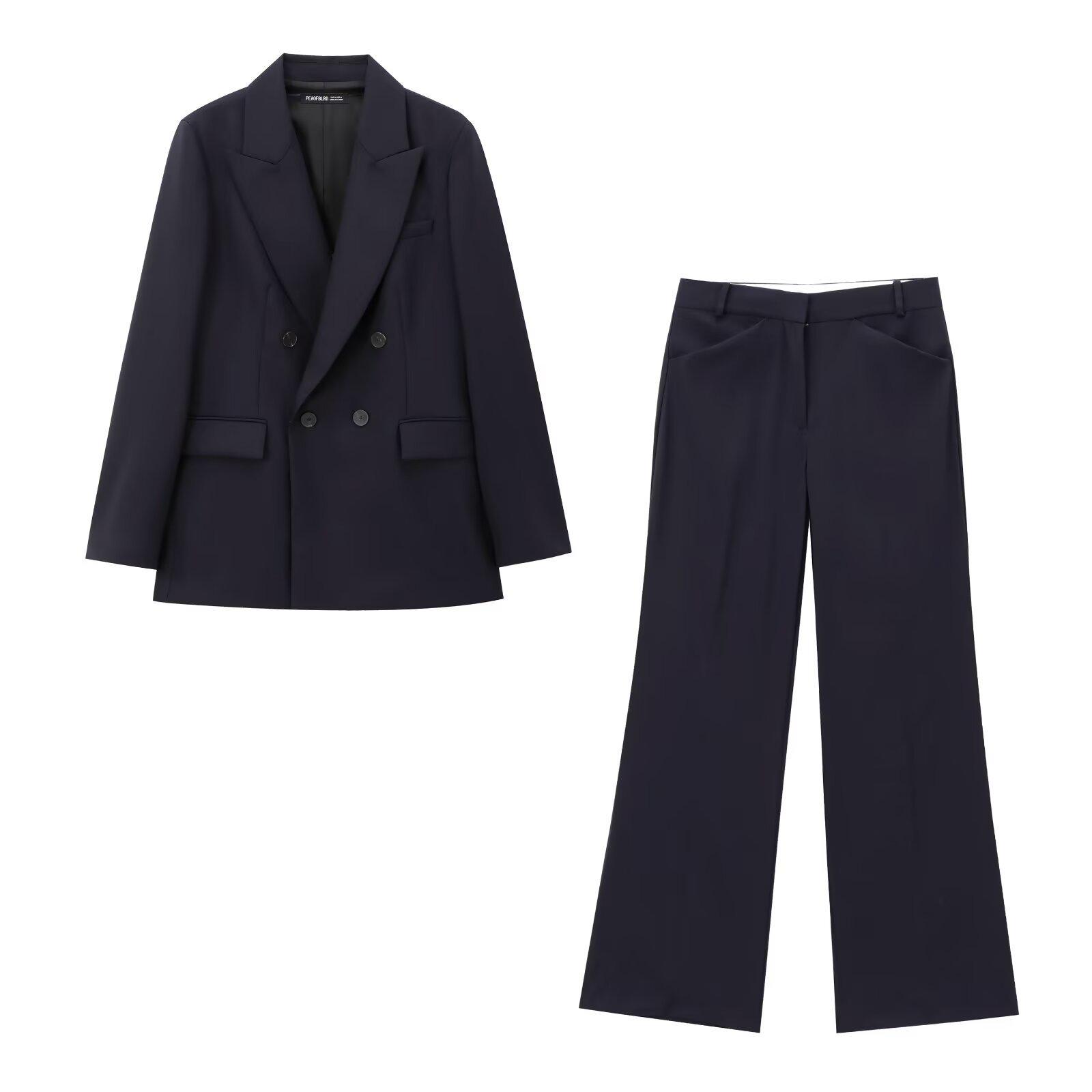 2025 Spring & Fall Women s French Double-Breasted Suit Jacket & Straight-Leg Pants Set M
2025 Spring & Fall Women s French Double-Breasted Suit Jacket & Straight-Leg Pants Set M