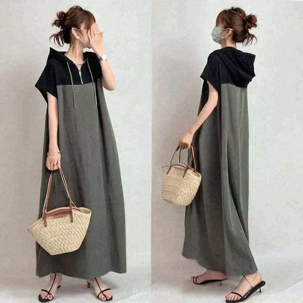 Summer 2026 Women s Japanese Style Hooded Patchwork Casual Loose Midi Dress with Short Sleeves Large зелёный
Summer 2026 Women s Japanese Style Hooded Patchwork Casual Loose Midi Dress with Short Sleeves Large зелёный