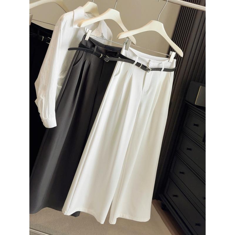 Korean high-waisted straight-leg versatile wide-leg suit pants for women, loose and thin in spring and autumn, casual long pants S белый
Korean high-waisted straight-leg versatile wide-leg suit pants for women, loose and thin in spring and autumn, casual long pants S белый