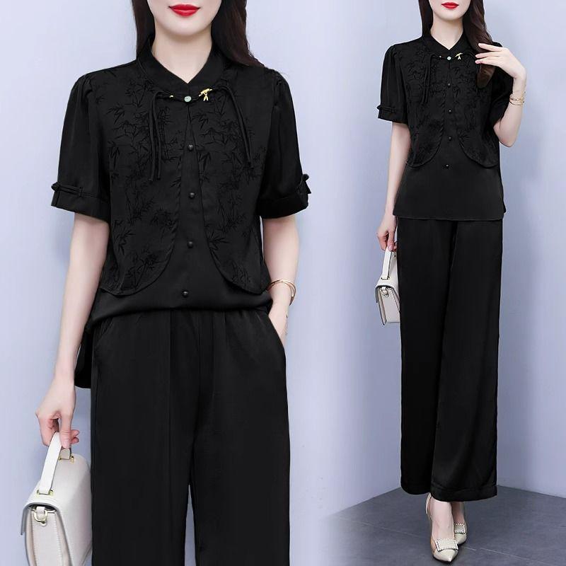 Летний костюм-двойка для похудения для мамы 2025: Топ с коротким рукавом и брюки с принтом XL (Recommended for 115-130 jin)
Летний костюм-двойка для похудения для мамы 2025: Топ с коротким рукавом и брюки с принтом XL (Recommended for 115-130 jin)