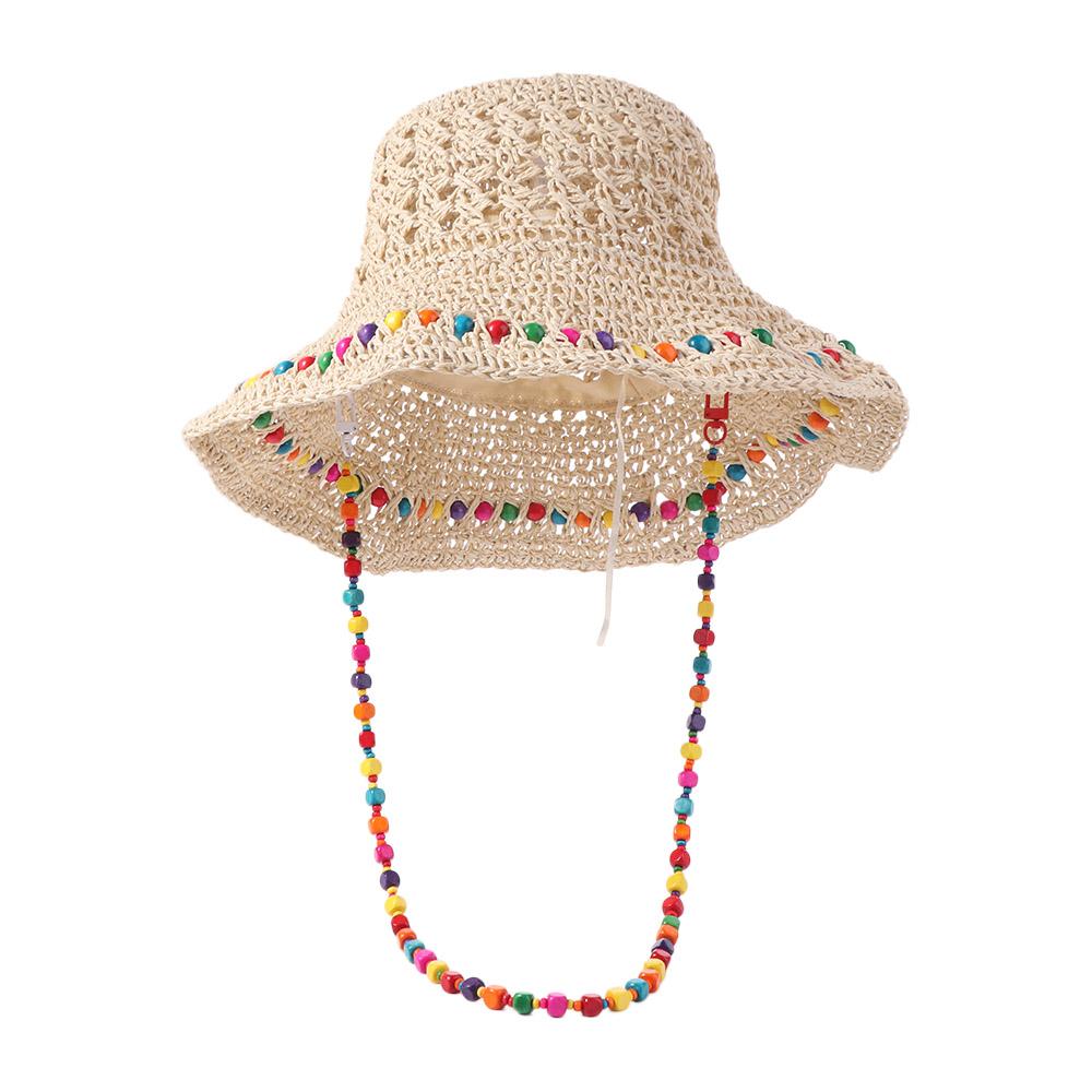 Ins Pastoral Style Women Straw Hat Colored Beads Spring Summer Big Brim Sun Hat Beach Travel UV Protection Cap Girls
Ins Pastoral Style Women Straw Hat Colored Beads Spring Summer Big Brim Sun Hat Beach Travel UV Protection Cap Girls