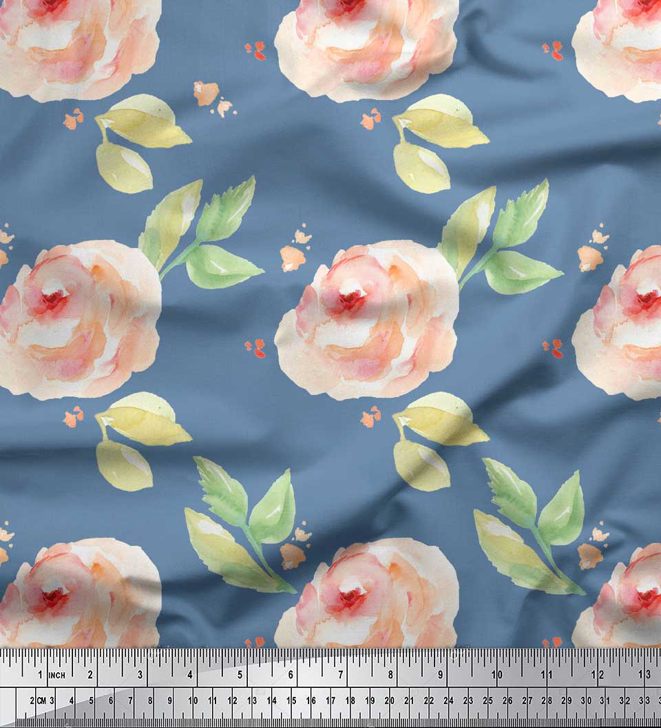 Soimoi Gray Japan Crepe Satin Fabric Flower & Leaves Watercolor Printed Craft Fabric by the metre 42 Inch 42 Inch Wide - Poly Crepe синій
Soimoi Gray Japan Crepe Satin Fabric Flower & Leaves Watercolor Printed Craft Fabric by the metre 42 Inch 42 Inch Wide - Poly Crepe синій