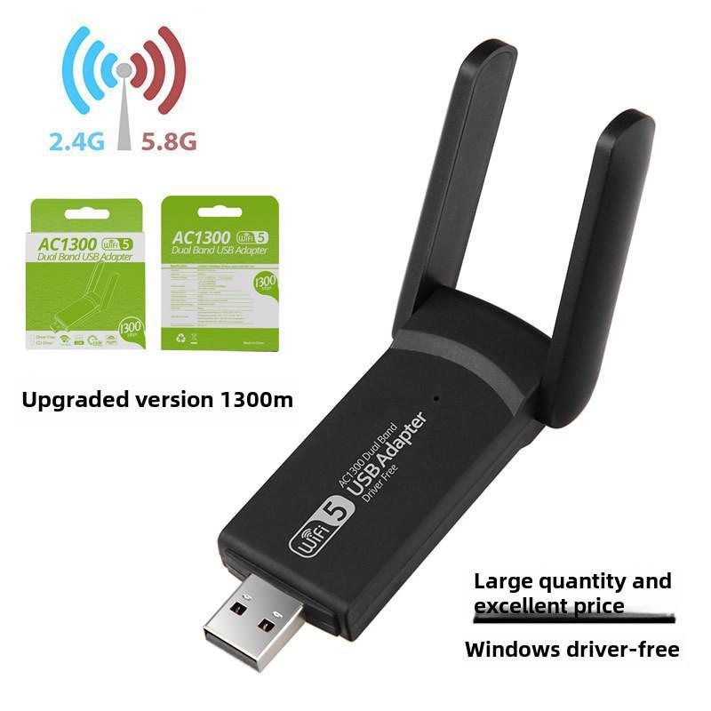 Дводіапазонний гігабітний USB-приймач WiFi, 1300 Мбіт/с, бездротова мережева карта без драйверів 1300M dual antenna, driver-free
Дводіапазонний гігабітний USB-приймач WiFi, 1300 Мбіт/с, бездротова мережева карта без драйверів 1300M dual antenna, driver-free