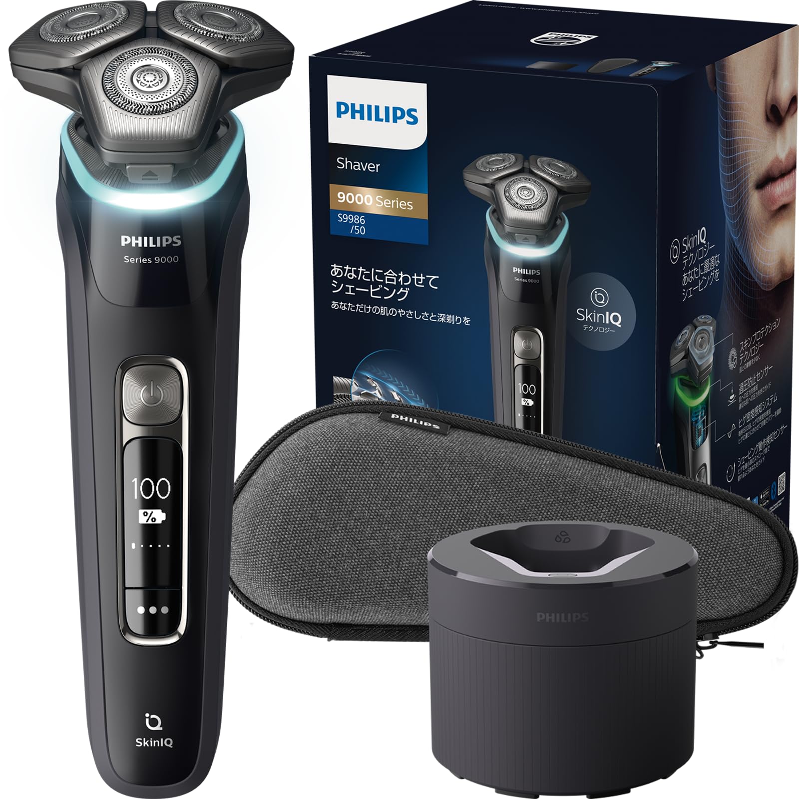 Philips Електробритва серії 9000 Модель з машинкою для чищення Електробритва для чоловіків Обертова ванна для гоління Чорний (72 леза, тип/технологія SkinIQ, чорний
Philips Електробритва серії 9000 Модель з машинкою для чищення Електробритва для чоловіків Обертова ванна для гоління Чорний (72 леза, тип/технологія SkinIQ, чорний