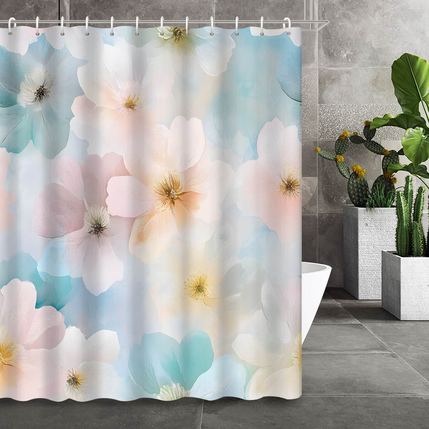 Elegant Pink Floral Plant Shower Curtain, Decorative Print, Includes 12 Hooks, Bathroom Accessories W60H190(CM)-1 Pcs
Elegant Pink Floral Plant Shower Curtain, Decorative Print, Includes 12 Hooks, Bathroom Accessories W60H190(CM)-1 Pcs