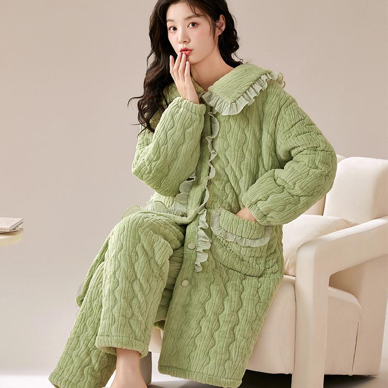 Утолщенная пижама, зимняя новая коралловая флисовая пижама из 2 предметов, комплект с оборками, ночная рубашка, брюки, свободный повседневный фланелевый домашний костюм XL зелёный
Утолщенная пижама, зимняя новая коралловая флисовая пижама из 2 предметов, комплект с оборками, ночная рубашка, брюки, свободный повседневный фланелевый домашний костюм XL зелёный