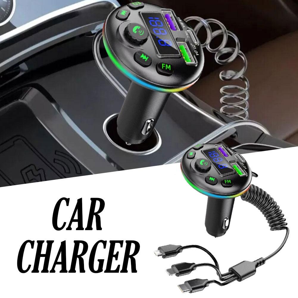 FM-передатчик USB Быстрое автомобильное зарядное устройство для телефона 3,1 А с кабельными портами 55 Вт Дисплей USB-зарядка Retrac R2V3
FM-передатчик USB Быстрое автомобильное зарядное устройство для телефона 3,1 А с кабельными портами 55 Вт Дисплей USB-зарядка Retrac R2V3