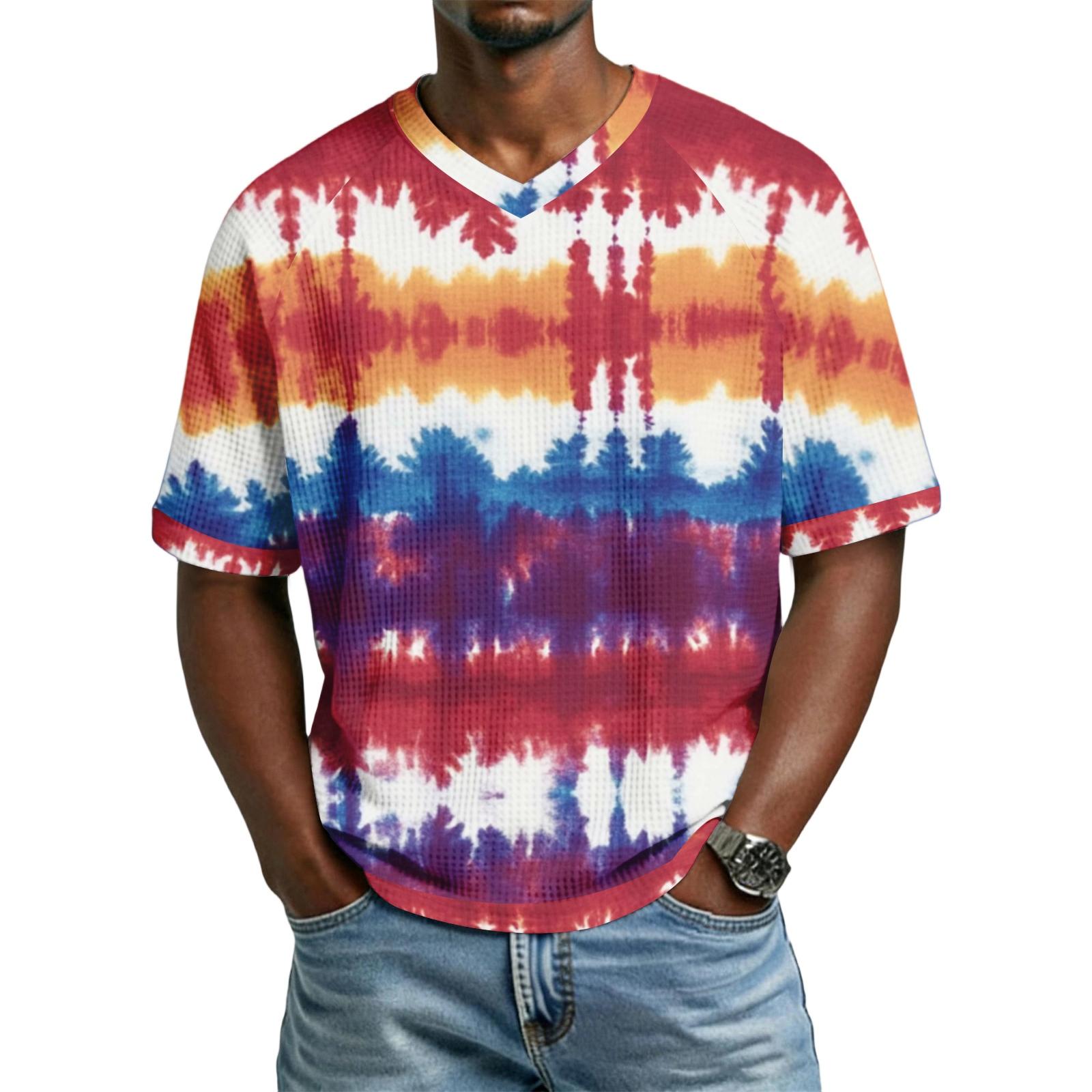 Men s casual and fashionable tie- textured print short-sleeved shirt - Men s breathable V-neck short-sleeved shirt XL
Men s casual and fashionable tie- textured print short-sleeved shirt - Men s breathable V-neck short-sleeved shirt XL