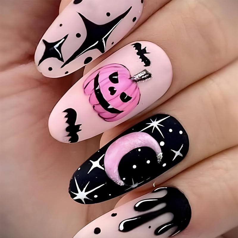 Хелловін Накладні нігті Короткі Круглі Готичні Накладні нігті з Білим Черепом Скелета та Дизайнами Кинджала Чорні Повністю Покриваючі Матові Акрилові Нігті Клей на Нігті Halloween-8
Хелловін Накладні нігті Короткі Круглі Готичні Накладні нігті з Білим Черепом Скелета та Дизайнами Кинджала Чорні Повністю Покриваючі Матові Акрилові Нігті Клей на Нігті Halloween-8