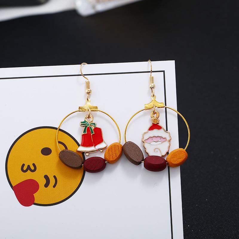 Women Cartoon Christmas Wooden Beads Santa Earrings Bell + Santa Claus #1
Women Cartoon Christmas Wooden Beads Santa Earrings Bell + Santa Claus #1