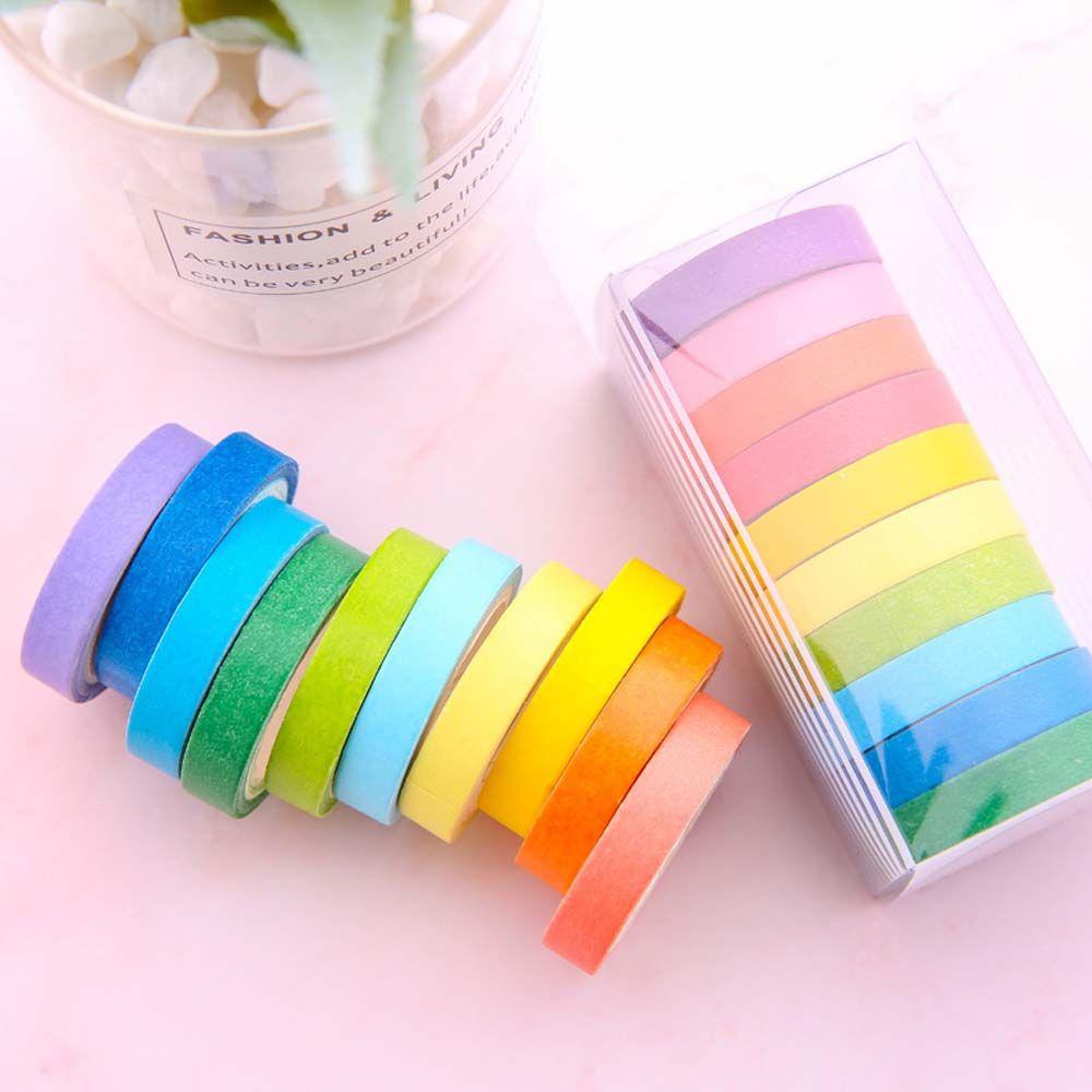 Style School Supplies Masking Sticky Paper Decorative Tape Solid Color Tape Set Sticky Stationery 10colors
Style School Supplies Masking Sticky Paper Decorative Tape Solid Color Tape Set Sticky Stationery 10colors