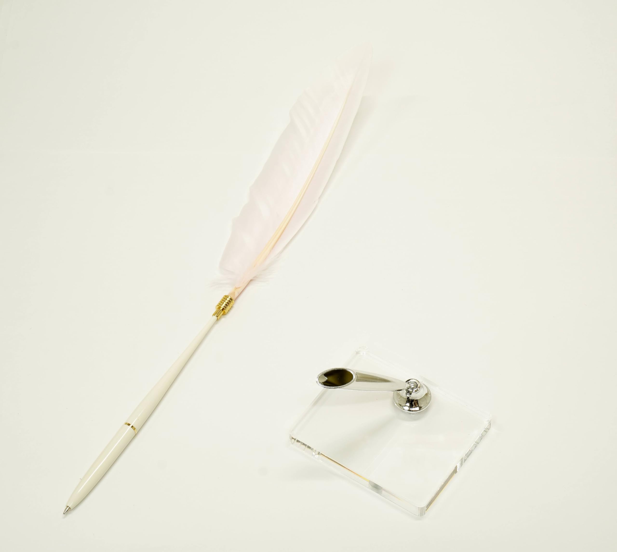 2 set pack Japanese processed goose feather plastic shaft banker pen transparent acrylic pen stand with silver pen holder pink feather + Q-S6P1WG-2-P
2 set pack Japanese processed goose feather plastic shaft banker pen transparent acrylic pen stand with silver pen holder pink feather + Q-S6P1WG-2-P