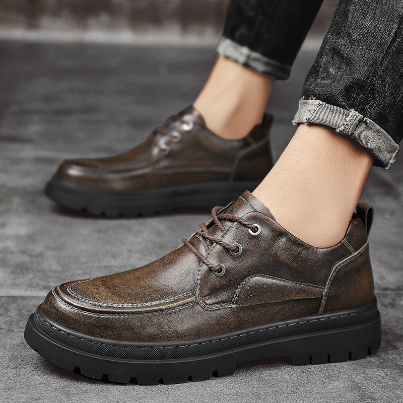 Spring and Autumn new men s shoes foreign trade casual retro low-top small leather shoes inner height increase business youth Martin boots 38
Spring and Autumn new men s shoes foreign trade casual retro low-top small leather shoes inner height increase business youth Martin boots 38