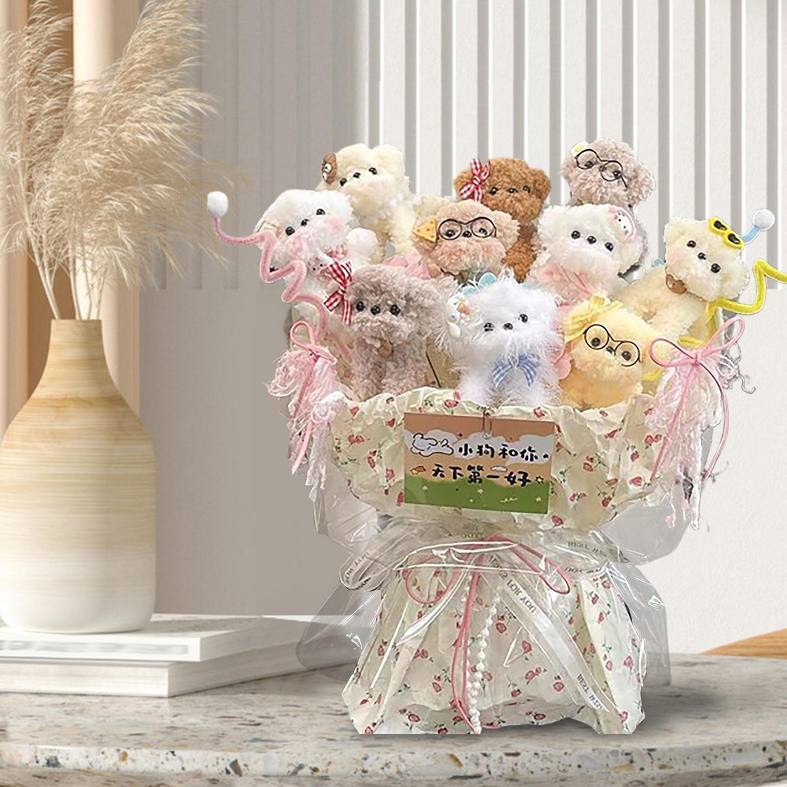Plush Dog Bouquet Stuffed Animal Toys DIY Creative Art Craft Ornament Graduation Gift with Light for
Plush Dog Bouquet Stuffed Animal Toys DIY Creative Art Craft Ornament Graduation Gift with Light for