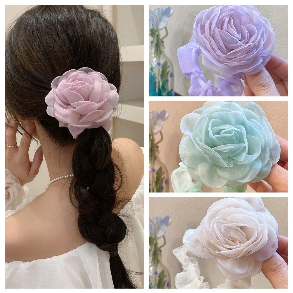 Hair Tie Rose Hair Rope Camellia Flower Elastic Hair Band Creative Mesh Flower Hair Band Female синій
Hair Tie Rose Hair Rope Camellia Flower Elastic Hair Band Creative Mesh Flower Hair Band Female синій