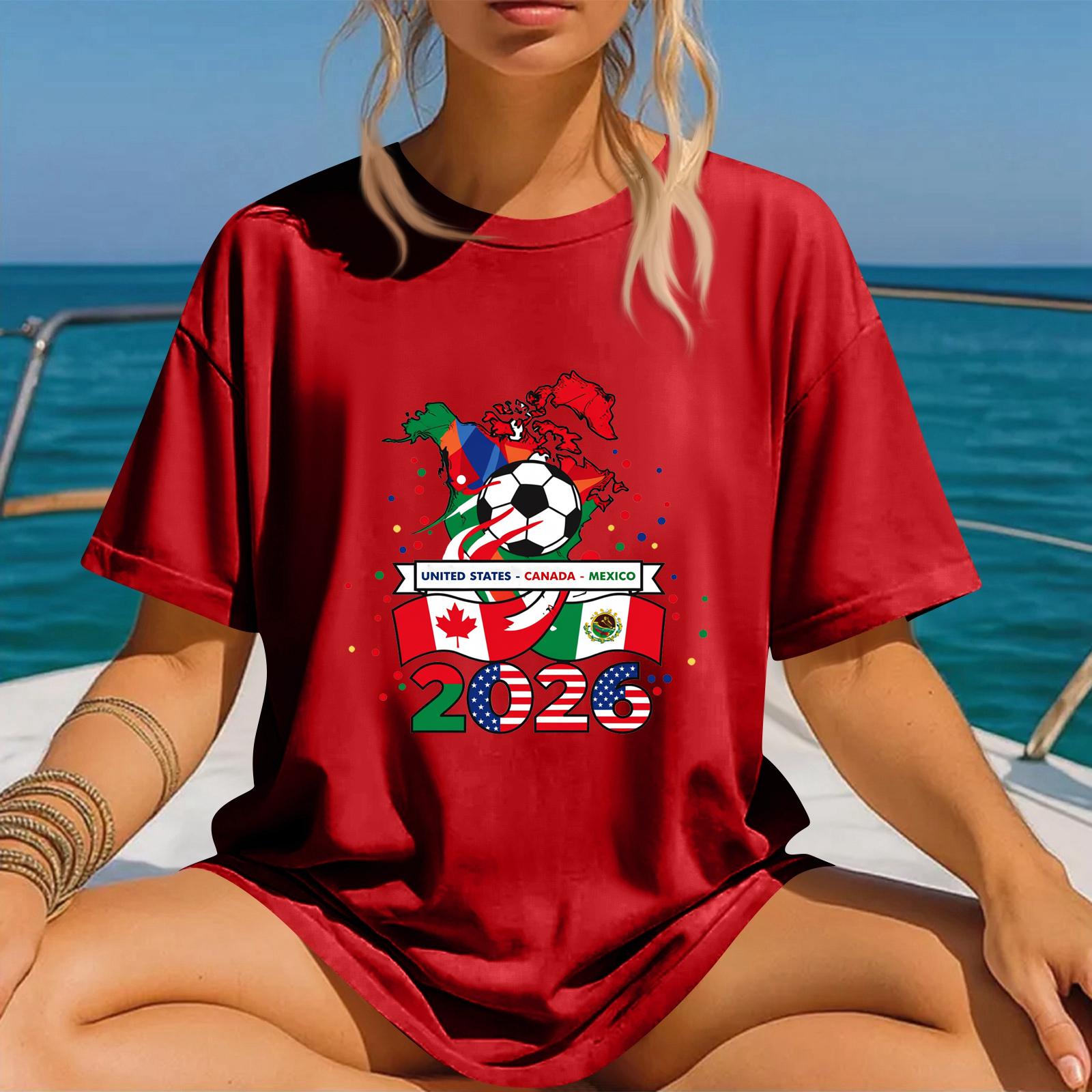 Men Women Unisex Fashion 2026 Soccer World Cup Graphic Print T Shirt Crew Neck Pullover Short Sleeve Top Casual Wear S червоний
Men Women Unisex Fashion 2026 Soccer World Cup Graphic Print T Shirt Crew Neck Pullover Short Sleeve Top Casual Wear S червоний