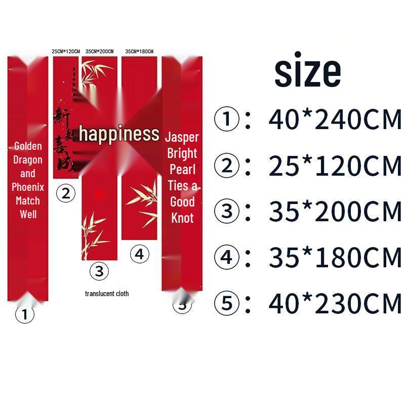 High-End Red Calligraphy Wedding Banner for Bridal Chamber and Engagement Decoration
High-End Red Calligraphy Wedding Banner for Bridal Chamber and Engagement Decoration